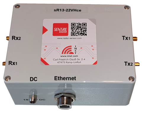 sR13-22VHce example for Ku-band radar sensor with SMA connectors for external antennas