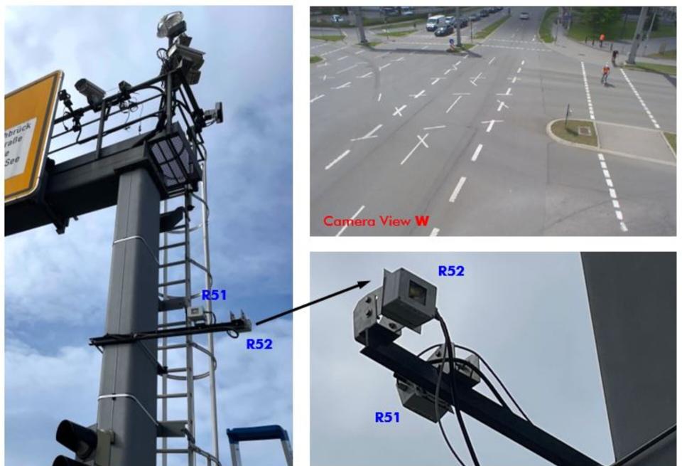 Measurement Bridge 110 with Radar R51 and R52 and View of Camera W (West)