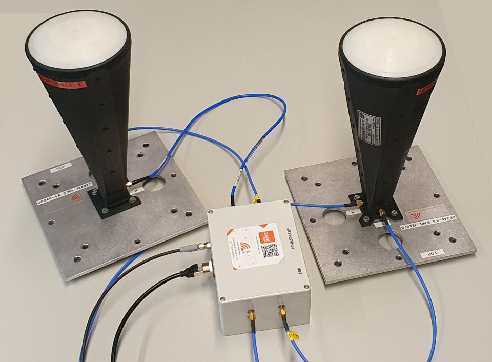 Example of sR13-22VHce with two conical dual- polarized horn-antennas.